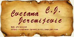 Cvetana Jeremijević vizit kartica